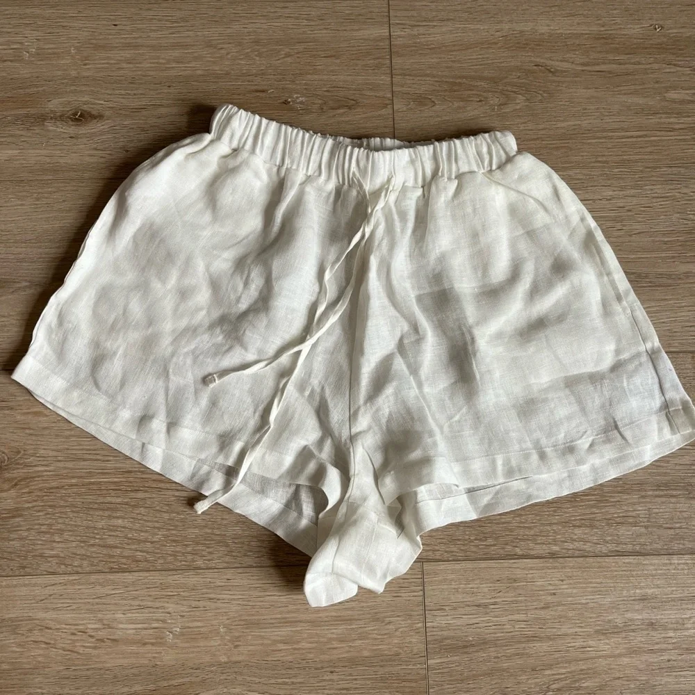Off-white 100% linen shorts - Picture 3 of 5